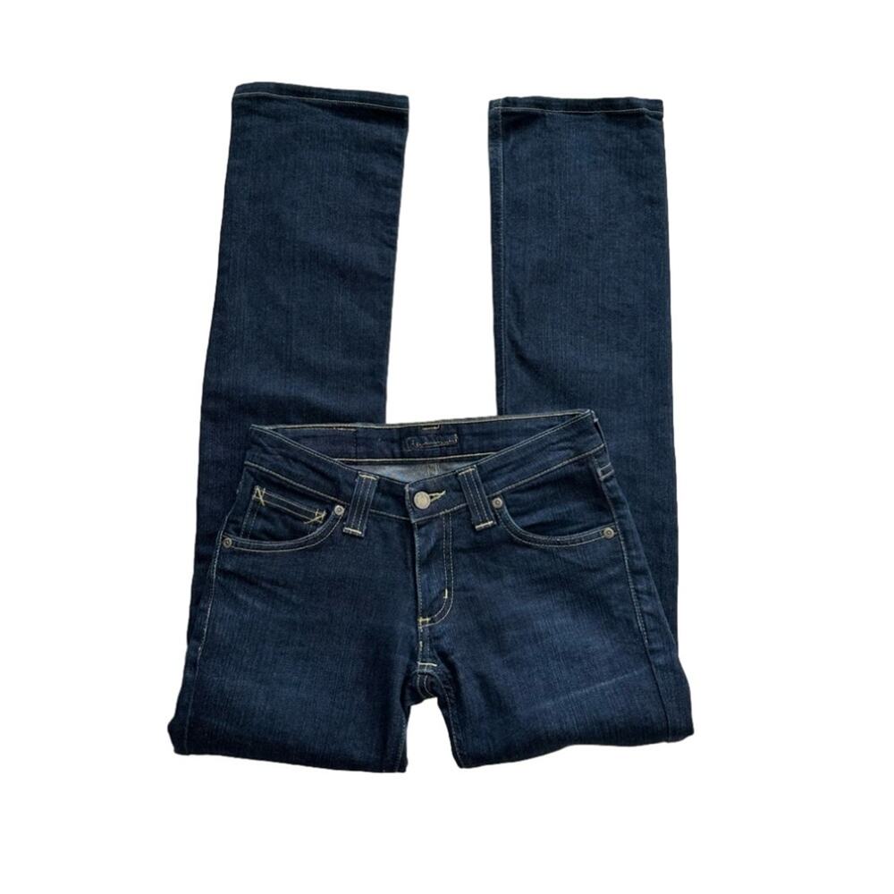 Devinbirds by Nudie Dark Wash Low Rise Birds Bootcut Dry Denim Jeans Size 27